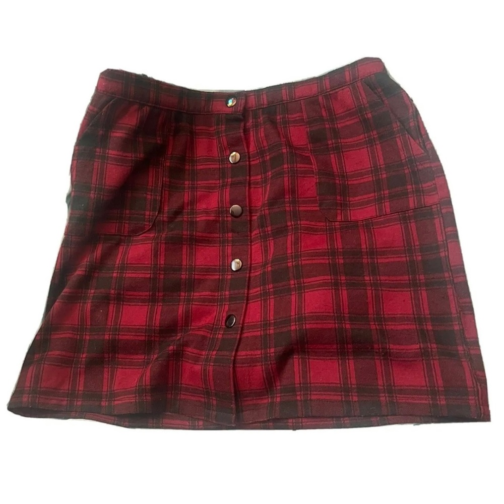 red & black plaid mini skirt forever 21